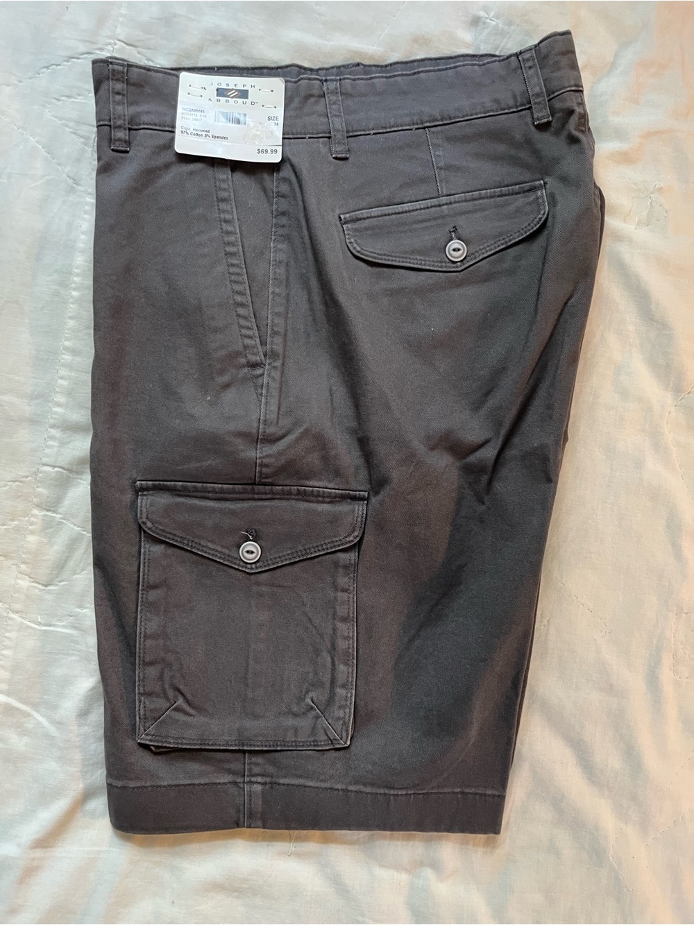 Joseph Abboud Charcoal Cotton Cargo Shorts